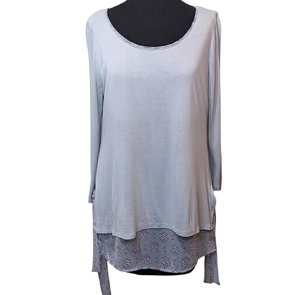 Lauren Conrad Tunic‎ Womens Medium Lined Lightweight Pullover 3/4 Sleeve Gray